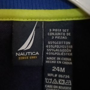 FINAL PRICE NAUTICA boy's multi-colored l/s jacket w  lime green zipper 24 mts